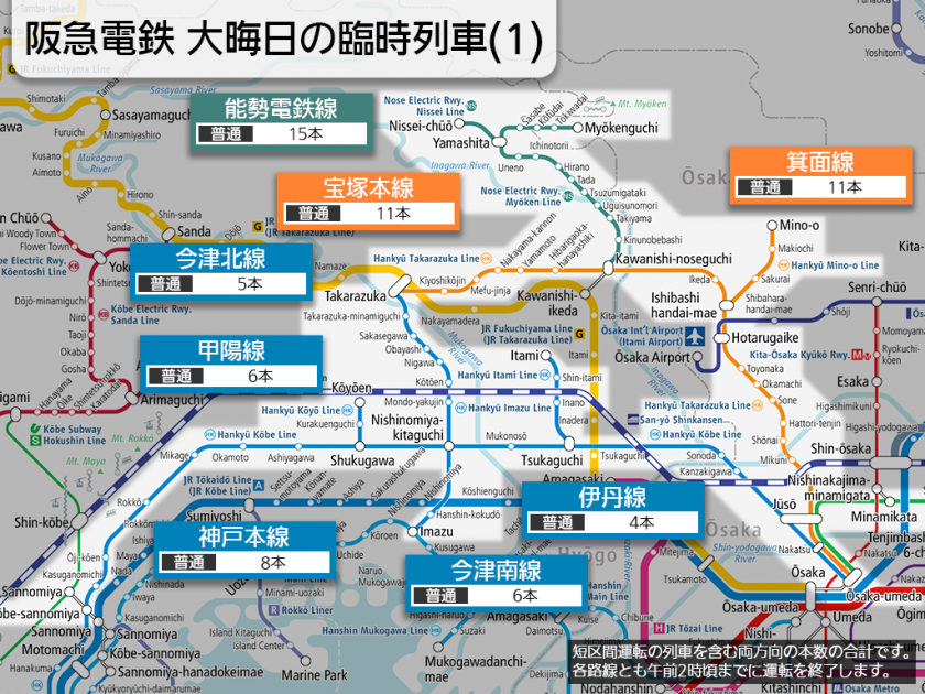 阪急・能勢電は大晦日終夜運転行わず 午前2時まで臨時列車
