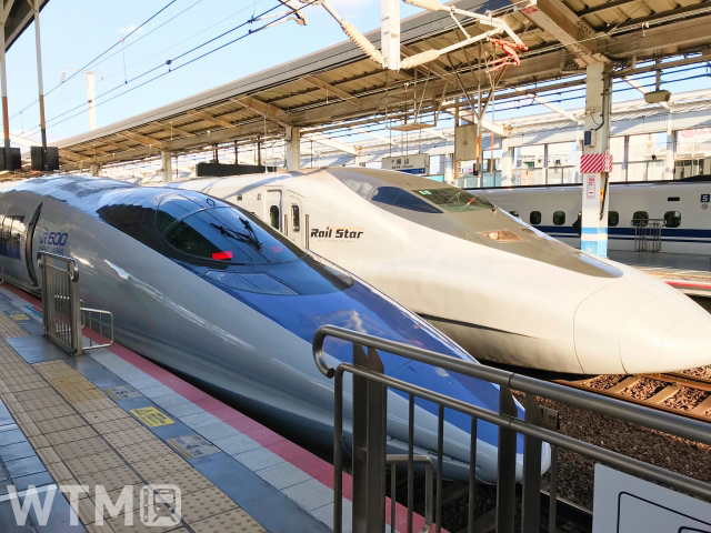 山陽新幹線岡山駅に停車中の500系(左)と700系「レールスター」(けんぼ/写真AC)