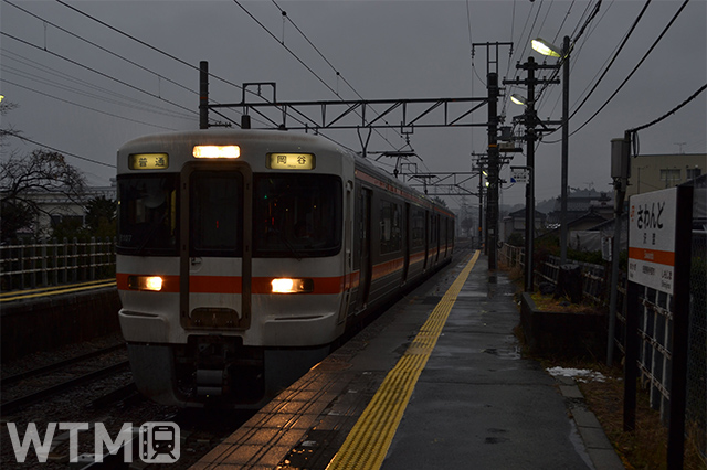 飯田線沢渡駅に停車中のJR東海313系電車(Katsumi/TOKYO STUDIO)