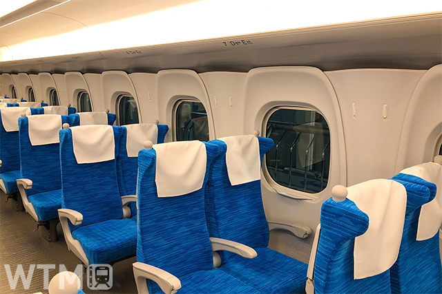 東海道・山陽新幹線N700Sの普通車座席(マイペイ/写真AC)