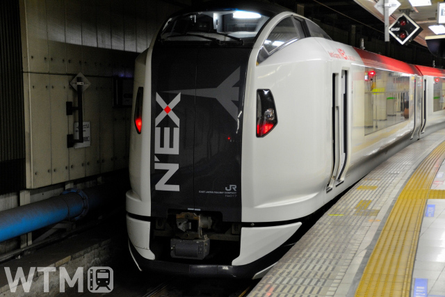 特急「成田エクスプレス」で運行しているJR東日本E259系電車(Ｄ850/写真AC)