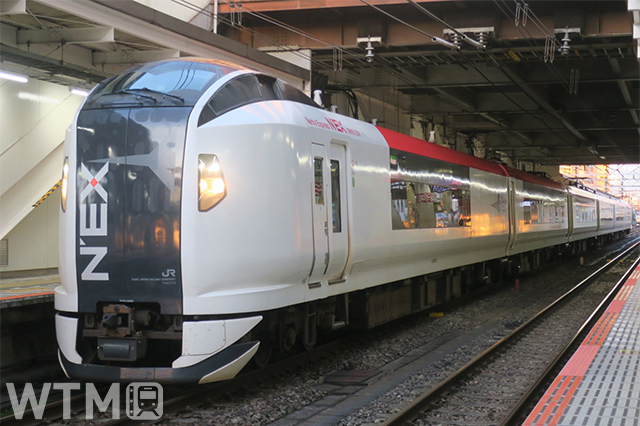 特急「成田エクスプレス」で運行しているJR東日本E259系電車(忍者くん/写真AC)