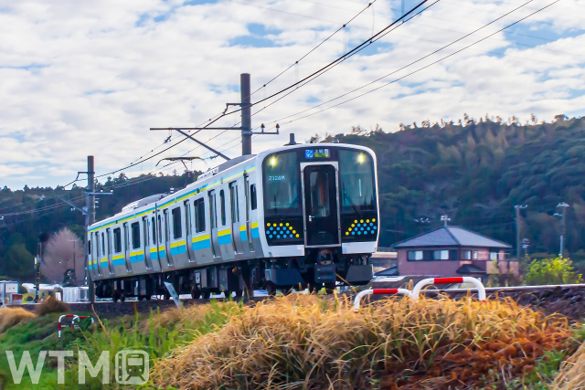 外房線・内房線・成田線・鹿島線で運行しているJR東日本E131系0番台電車(しろかね/写真AC)