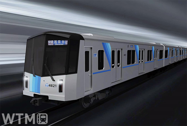 市営地下鉄ブルーラインに導入される横浜市交通局4000形電車のエクステリアイメージ(横浜市提供)
