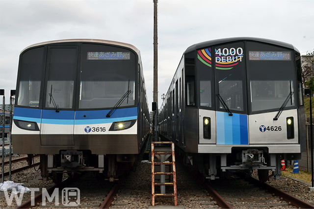 従来の最新型3000V形(3000形5次車、左)と4000形