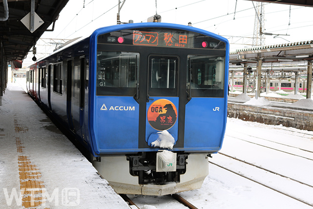 奥羽本線・男鹿線で運行しているJR東日本EV-E801系電車(さんまなぎなぎ/写真AC)