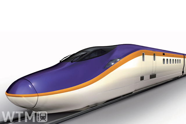 2024年春に山形新幹線・東北新幹線で営業運転を開始する予定のJR東日本E8系のエクステリアデザイン(イメージ)(画像提供: JR東日本)