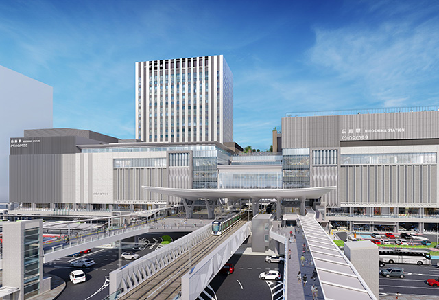 駅前大橋ルート開通後の広島駅ビル完成予想図(JR西日本提供)