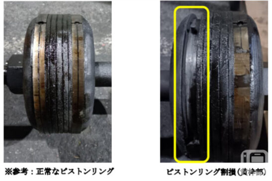 「SL冬の湿原号」をけん引する蒸気機関車C11型171号機で発生したピストンリング割損(JR北海道提供)