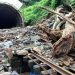 陸羽東線の瀬見温泉駅～東長沢駅間で2024年7月の大雨により大規模な土砂流入が発生した箇所(JR東日本提供)